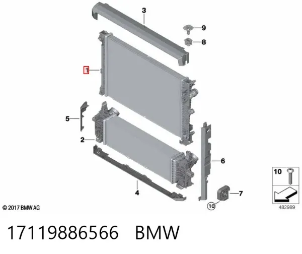Радіатор 17119886566 BMW
