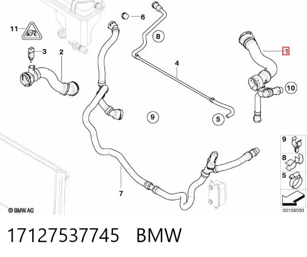 Патрубок термостата 17127537745 BMW