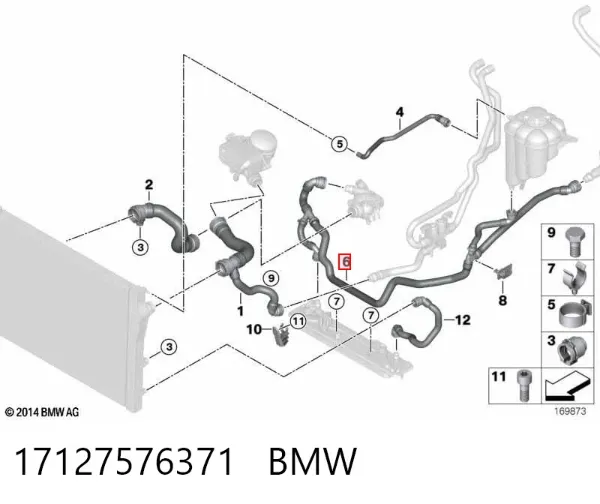 Патрубок термостата 17127576371 BMW