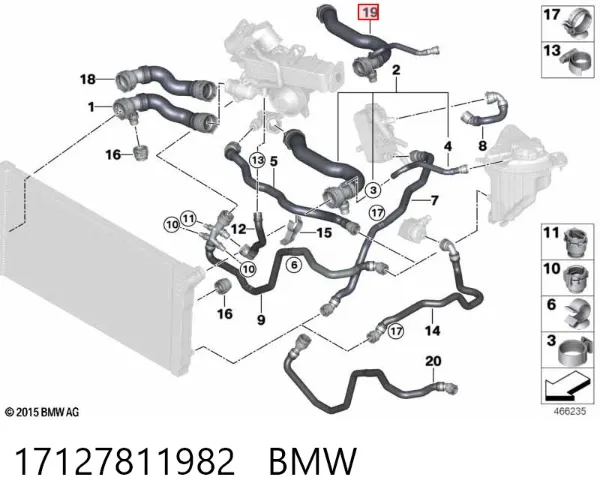 Патрубок термостата 17127811982 BMW
