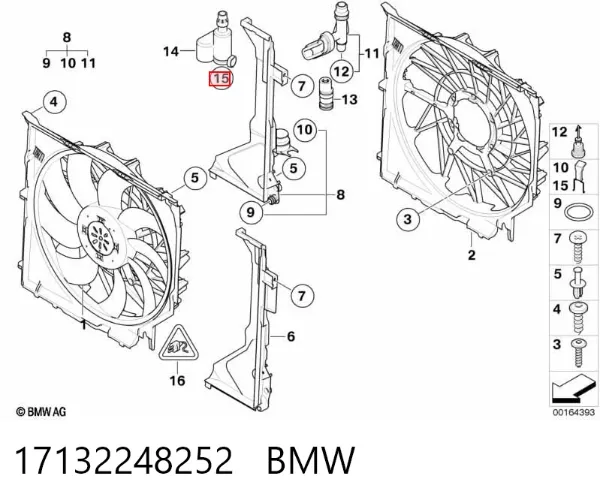 Кронштейн/хомут глушника, задній 17132248252 BMW
