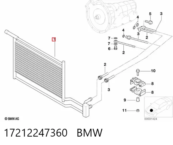 Радіатор охолодження, АКПП 17212247360 BMW