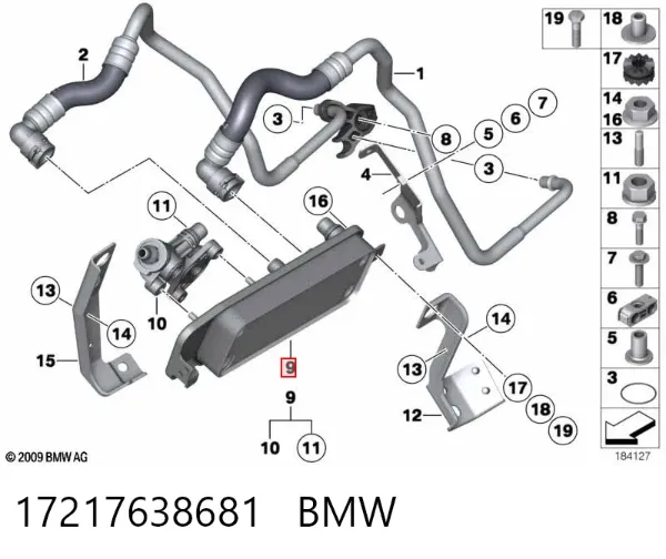 Радіатор охолодження, АКПП 17217638681 BMW