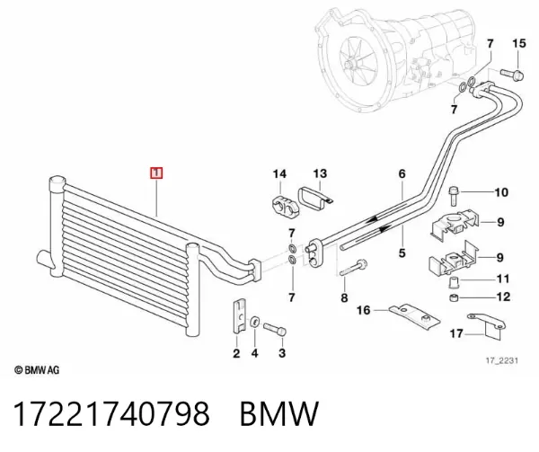 Радіатор охолодження, АКПП 17221740798 BMW