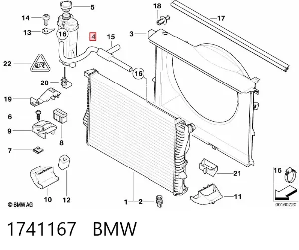 Бачок системи охолодження 1741167 BMW