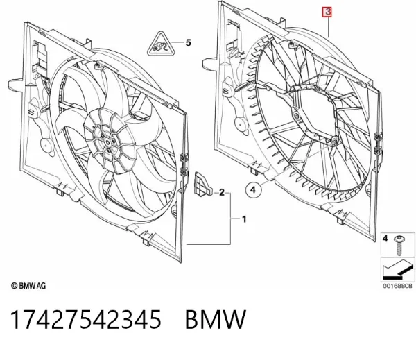 Дифузор (кожух) радіатора охолодження 17427542345 BMW