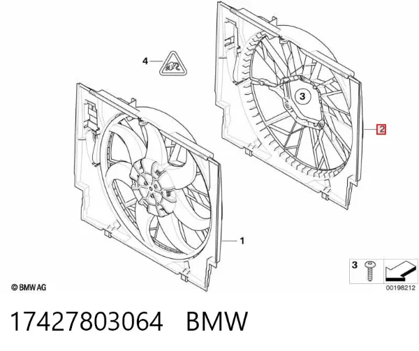 Дифузор (кожух) радіатора охолодження 17427803064 BMW