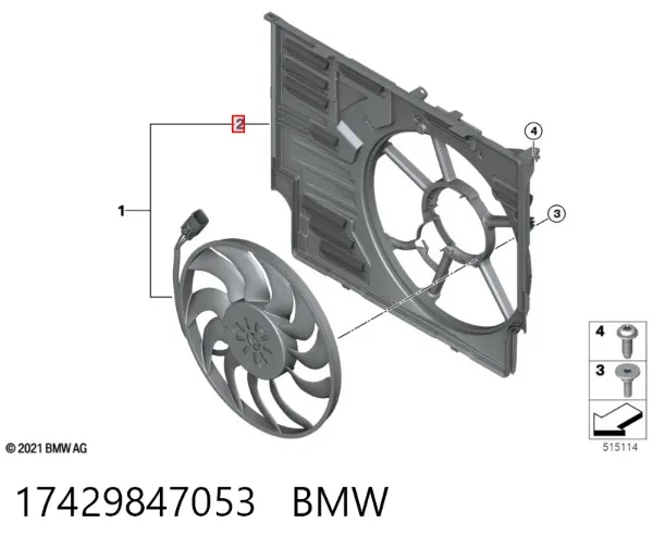 Дифузор (кожух) радіатора охолодження 17429847053 BMW