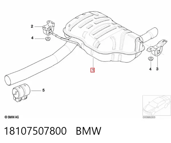 Глушник, задня частина 18107507800 BMW
