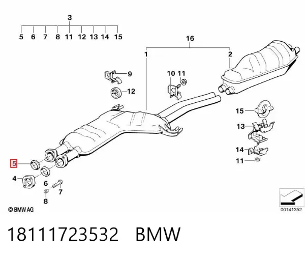 Прокладка глушника 18111723532 BMW
