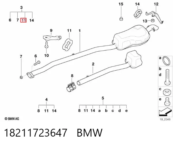 Подушка глушника 18211723647 BMW