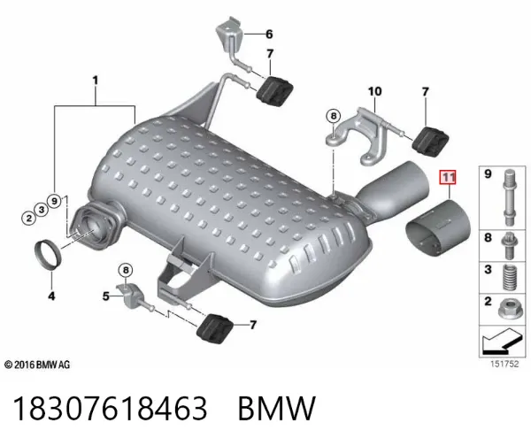 Насадка на глушник 18307618463 BMW
