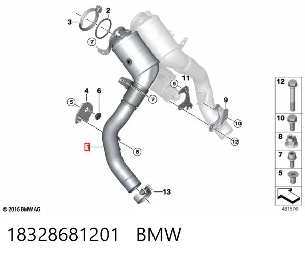 Конвертор-каталізатор, лівий 18328681201 BMW