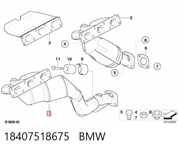 Випускний колектор 18407518675 BMW