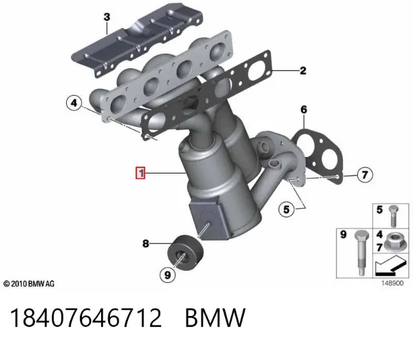 Випускний колектор 18407646712 BMW