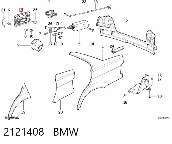 Лючок бензобака 2121408 BMW