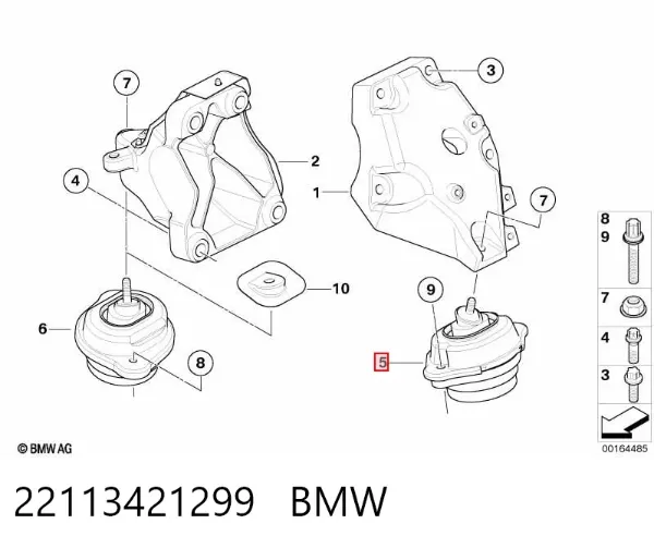Подушка (опора) двигуна, ліва 22113421299 BMW