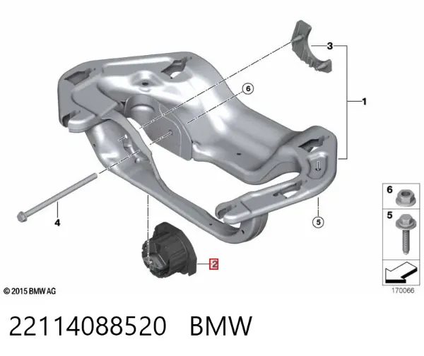 Подушка трансмісії, опора роздавальної коробки 22114088520 BMW