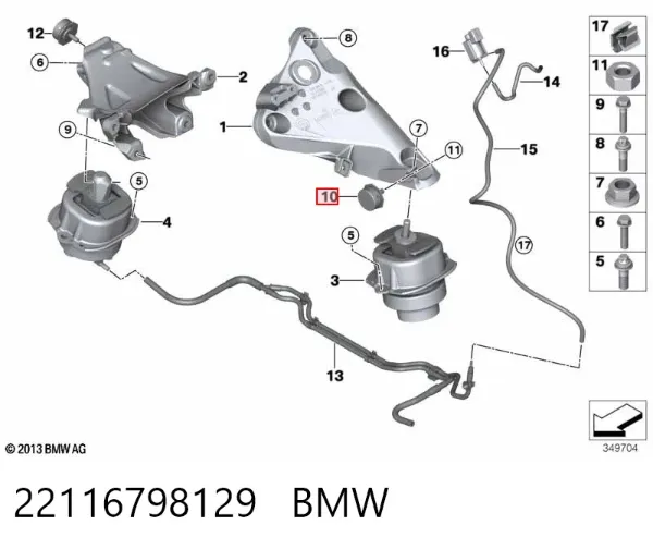 Відбійник заднього моста 22116798129 BMW