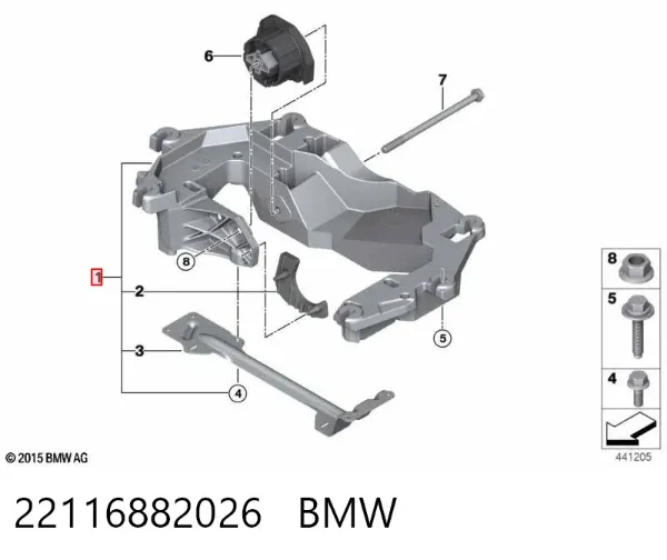 Балка кріплення коробки передач 22116882026 BMW