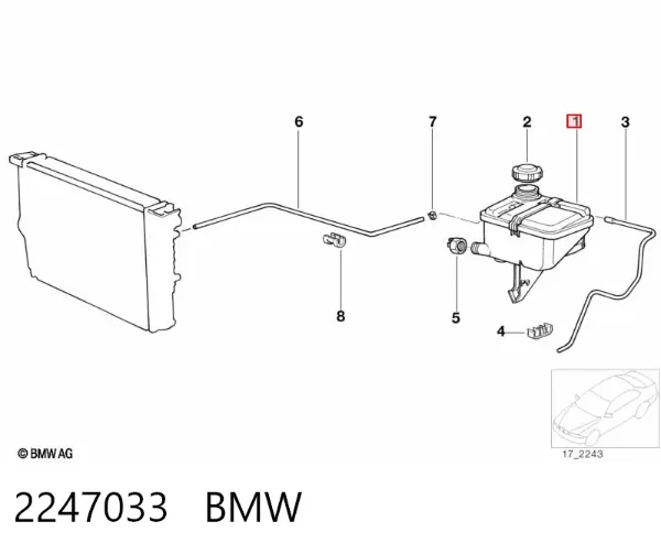 Бачок системи охолодження 2247033 BMW