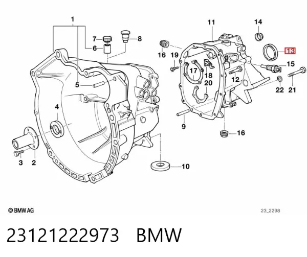 Сальник АКПП/КПП, вихідного/вторинного валу 23121222973 BMW