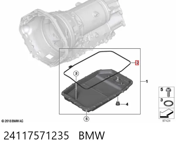 Прокладка піддону АКПП 24117571235 BMW