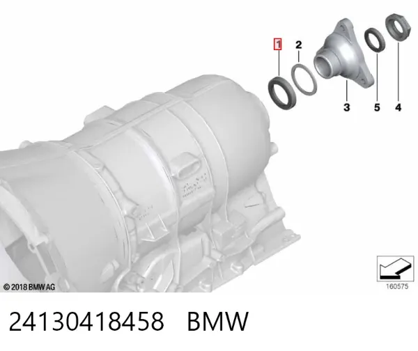Сальник АКПП/КПП, вихідного/вторинного валу 24130418458 BMW