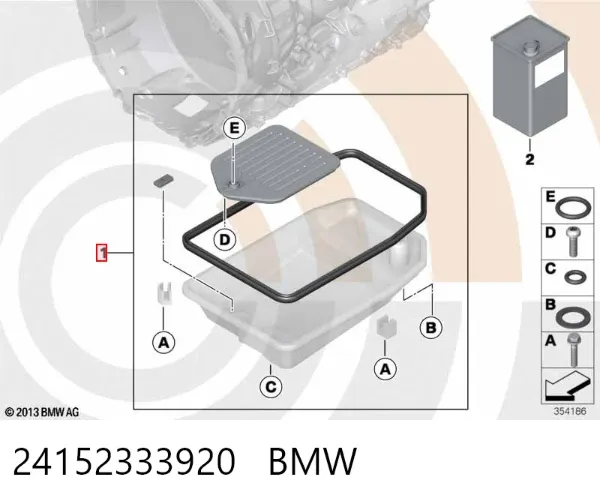 Сервісний комплект для заміни масла АКПП 24152333920 BMW