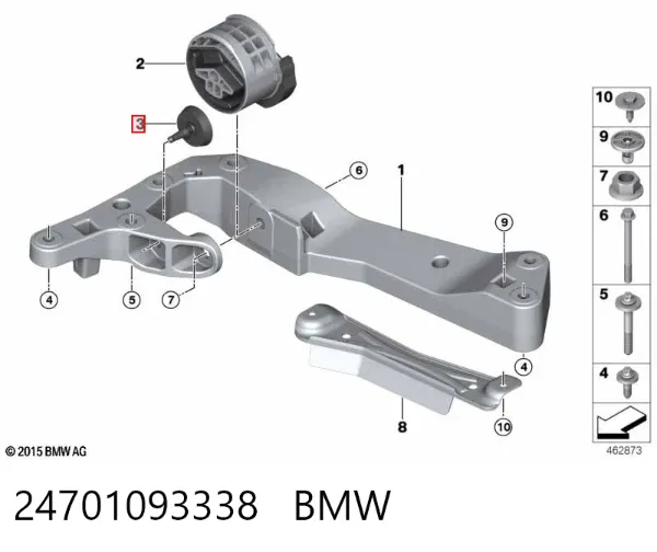 Подушка коробки передач 24701093338 BMW