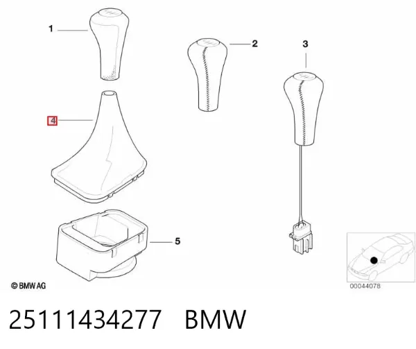 Чохол на важіль перемикання 25111434277 BMW