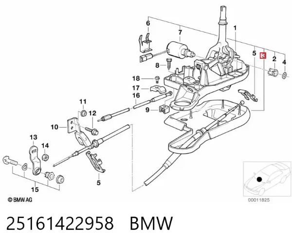 Трос перемикання передач, вибору передачі 25161422958 BMW