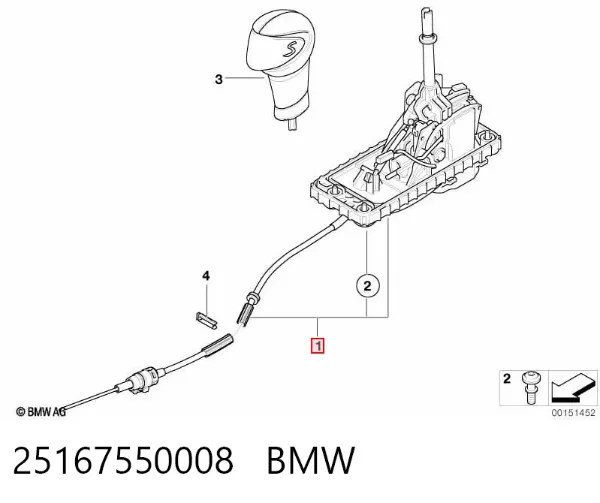 Куліса перемикання передач 25167550008 BMW