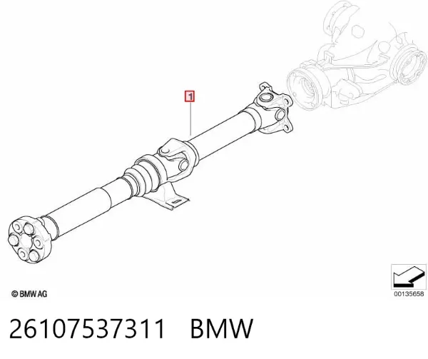Кардан задній 26107537311 BMW