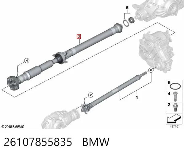 Кардан задній 26107855835 BMW