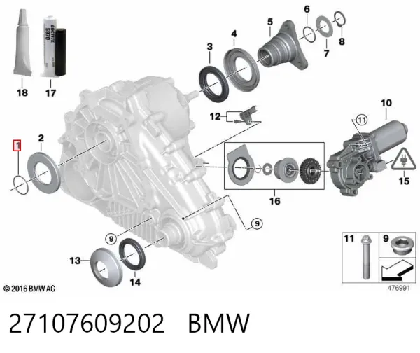 Прокладка кришки горловини, маслозаливної 27107609202 BMW