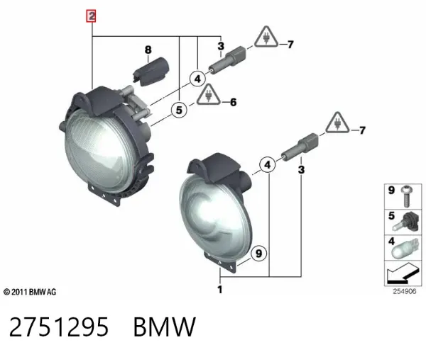 Фара протитуманна, ліва/права 2751295 BMW