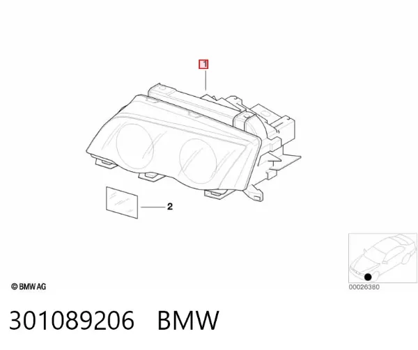 Фара права 301089206 BMW