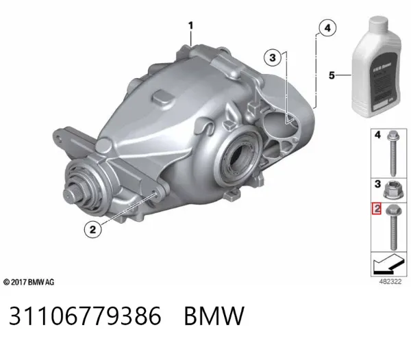 Болт переднього важеля, нижнього 31106779386 BMW