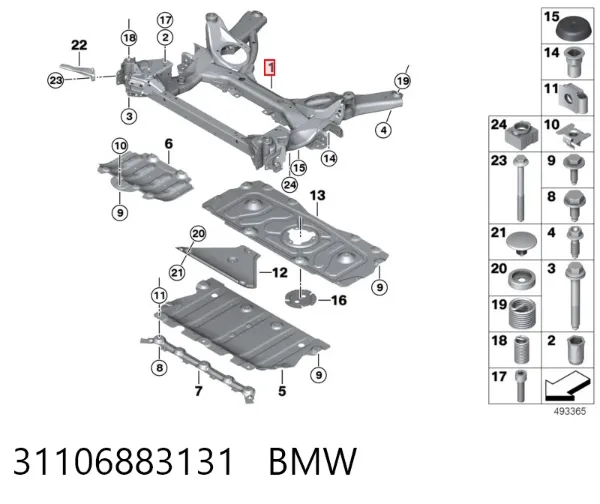 Підрамник передній BMW 3 G20, G80, G28