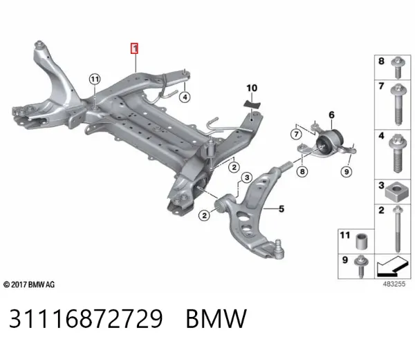 Підрамник передній 31116872729 BMW