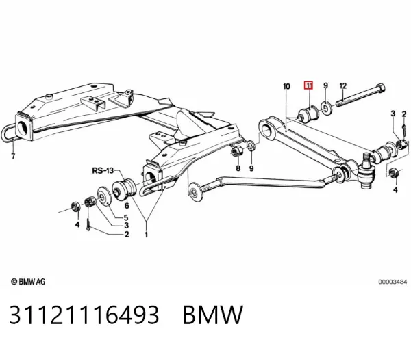Сайлентблок переднього важеля 31121116493 BMW