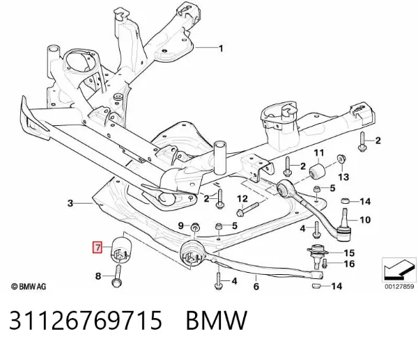 Сайлентблок переднього важеля 31126769715 BMW