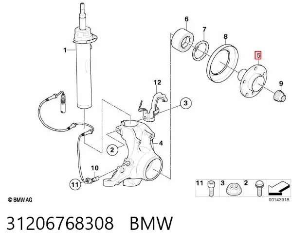 Передня маточина BMW 5 E61