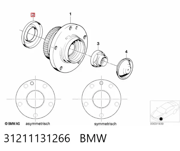 Сальник передньої маточини 31211131266 BMW