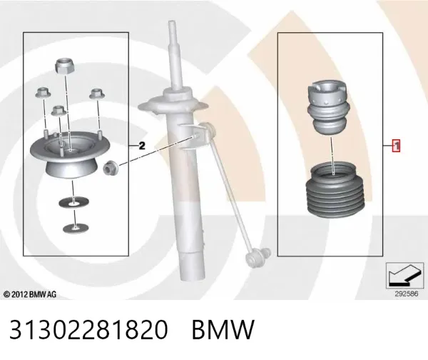 Пильник амортизатора переднього 31302281820 BMW