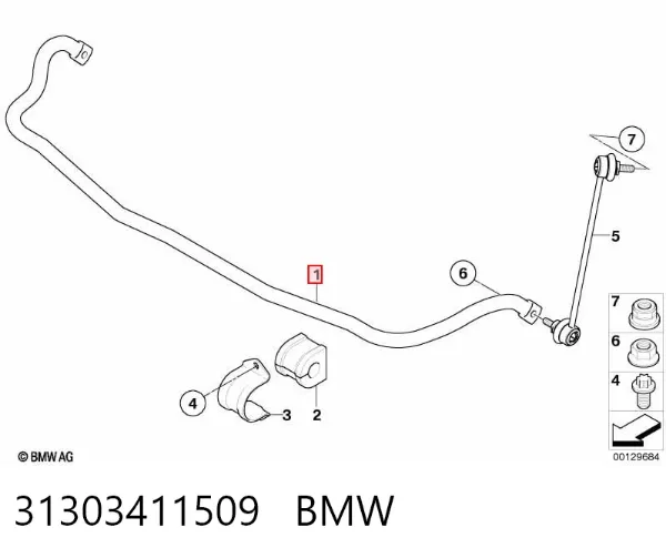 Передній стабілізатор 31303411509 BMW