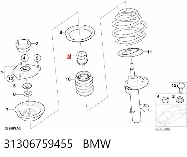 Буфер-відбійник амортизатора переднього 31306759455 BMW