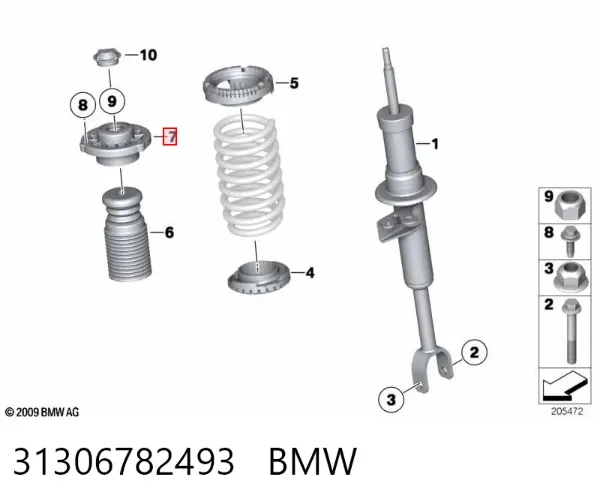 Опора амортизатора переднього 31306782493 BMW