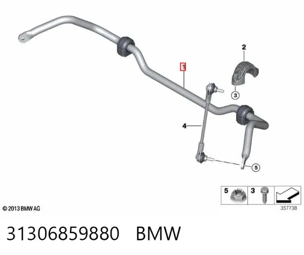 Передній стабілізатор 31306859880 BMW